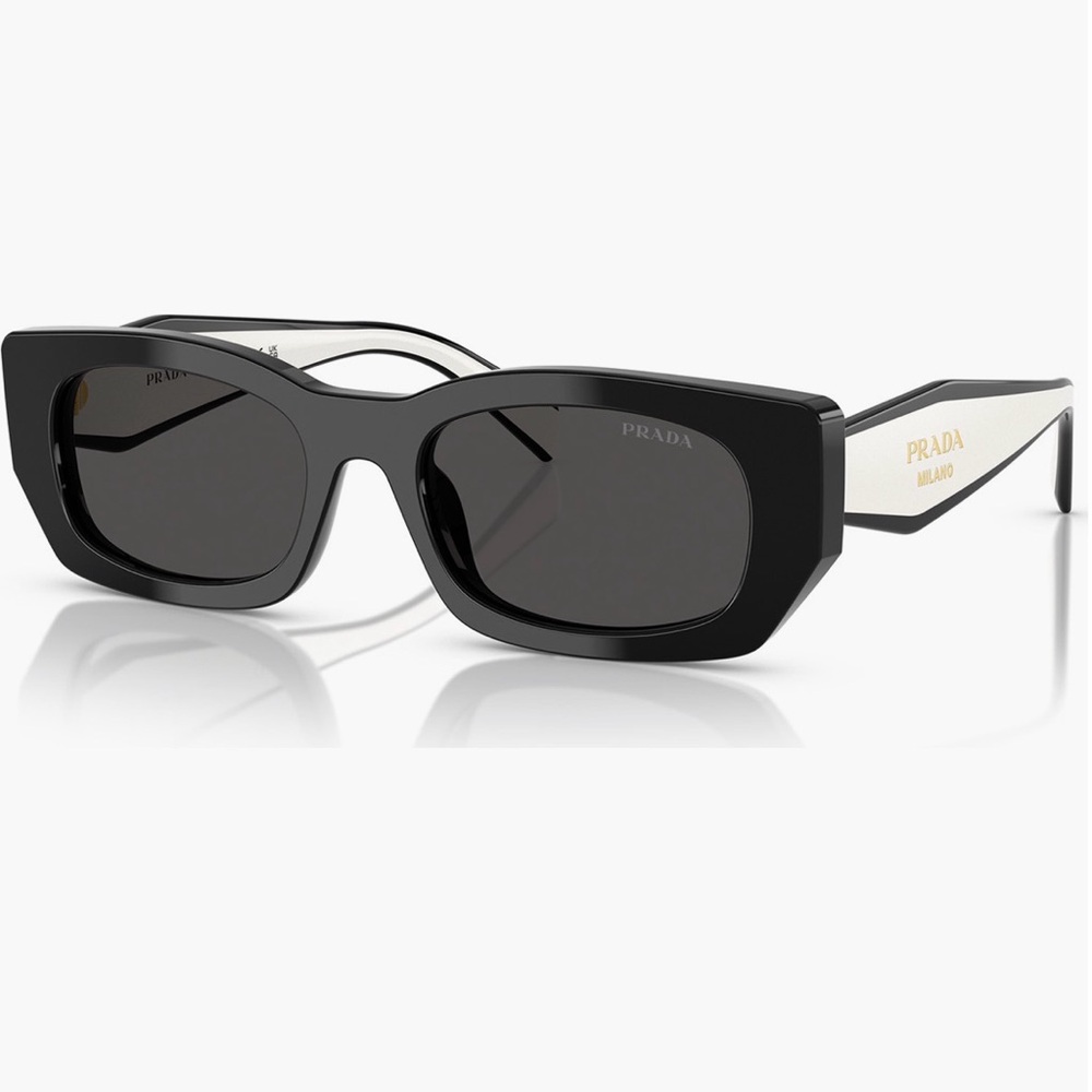 Prada Black Square Frame Sunglasses with Gray Gradient Lenses
